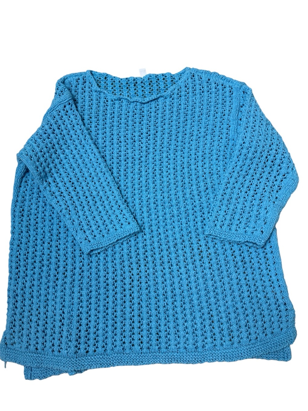 J. Jill sweater Blue Open stitch knit Aegean pullover sweater - Picture 2 of 12